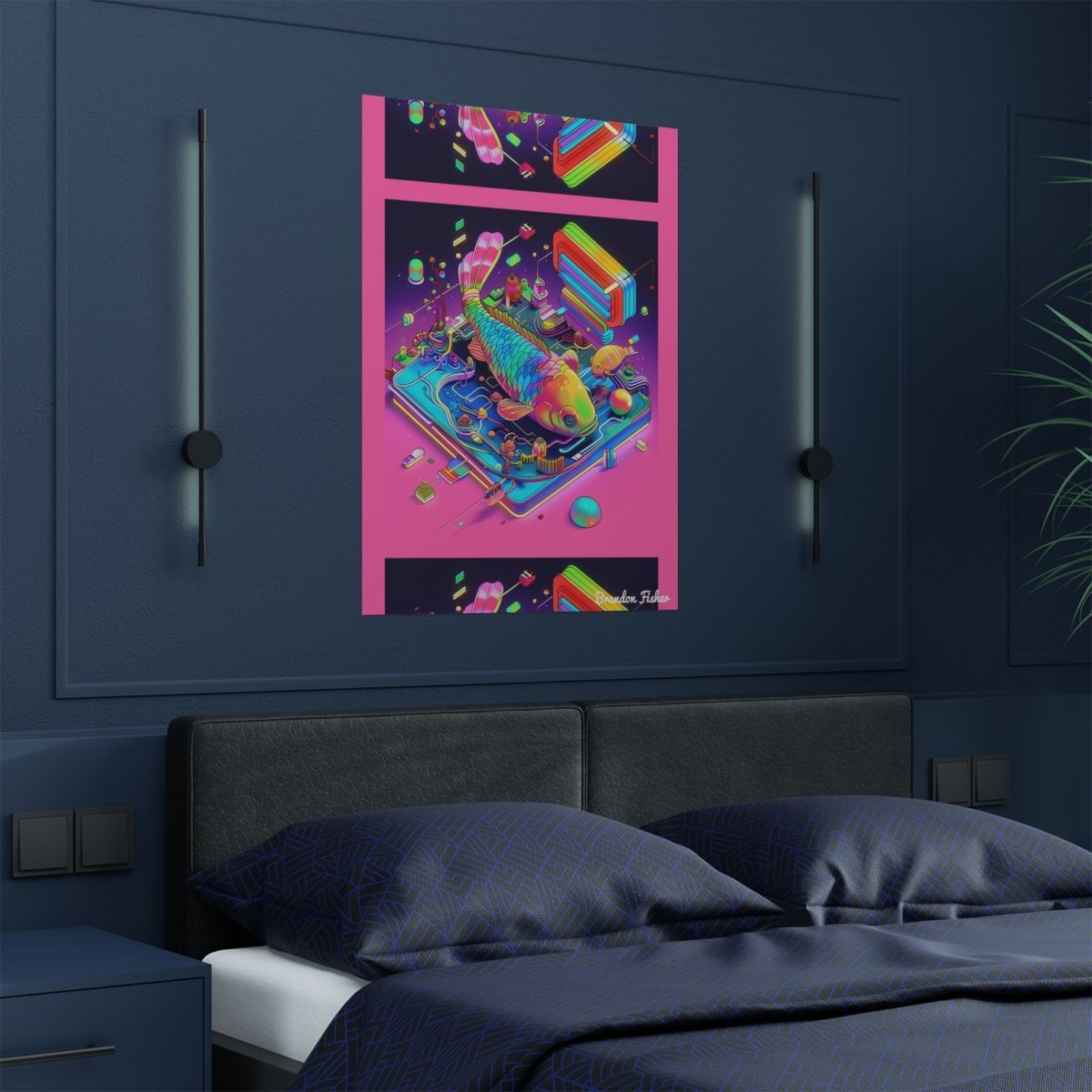 Future Fish - Vibrant Satin Poster - Brandon Fisher Art