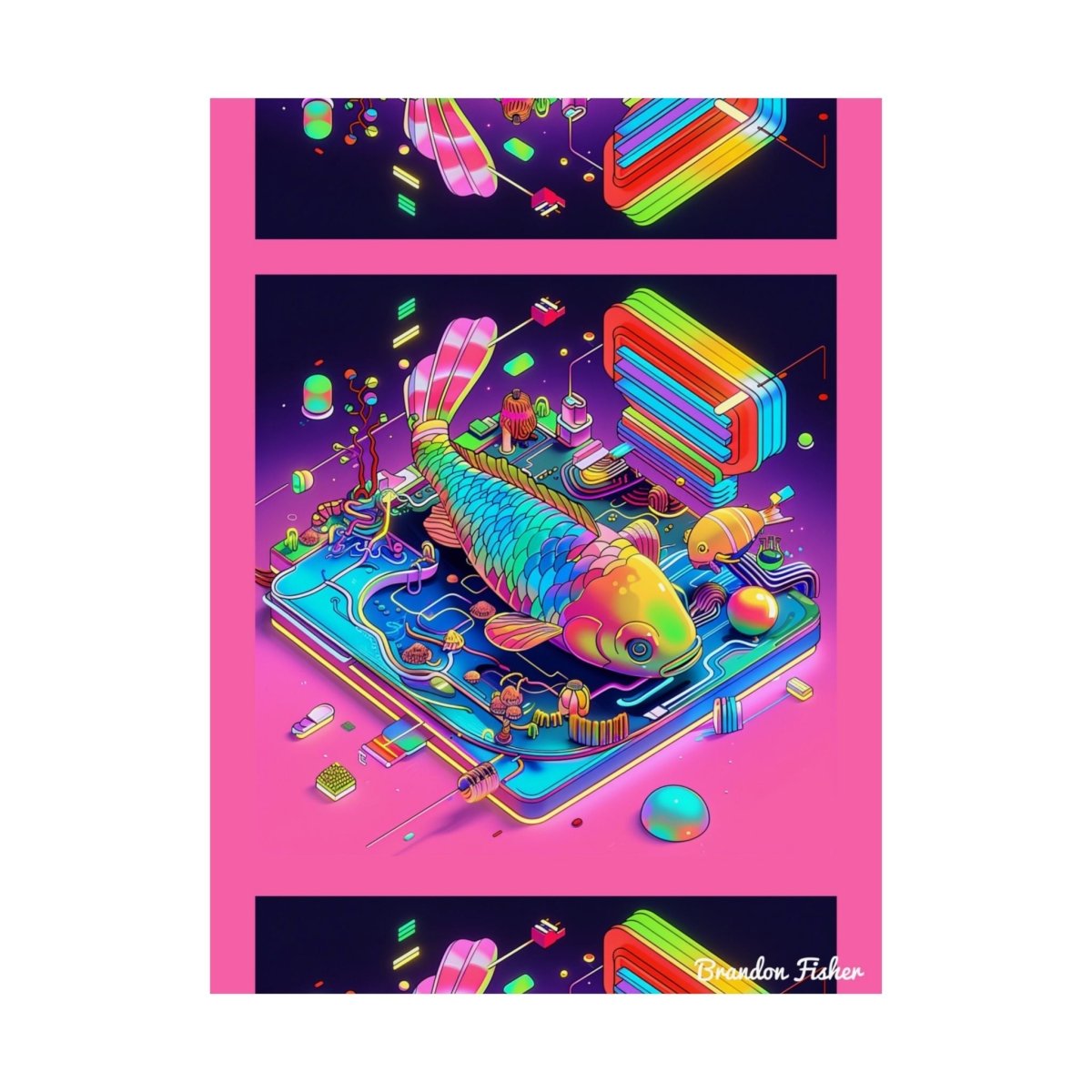 Future Fish - Vibrant Satin Poster - Brandon Fisher Art