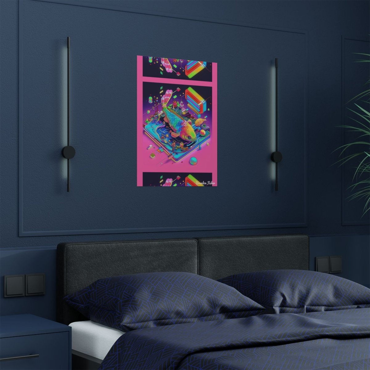 Future Fish - Vibrant Satin Poster - Brandon Fisher Art