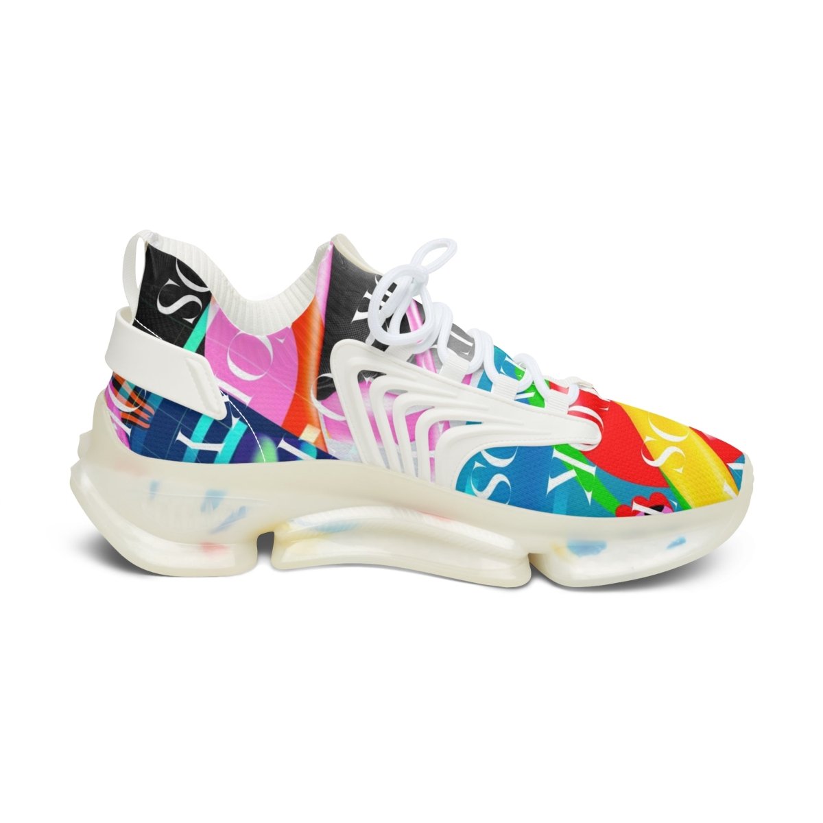 Futuristic Tokyo Hues: Women's NeonDream Sneakers - Brandon Fisher Art