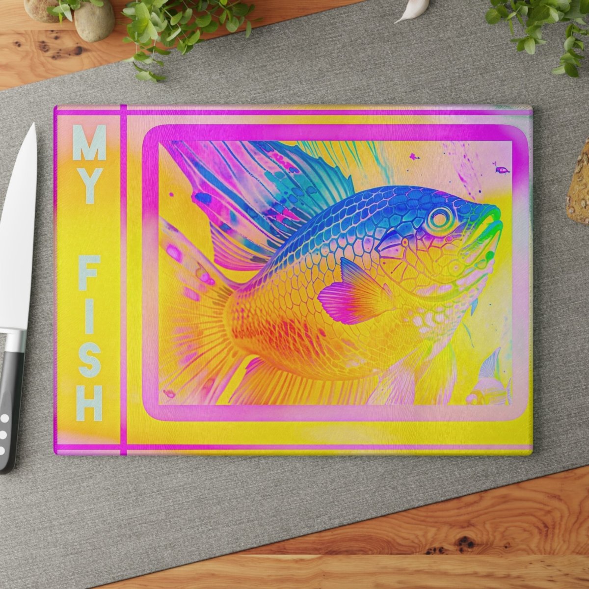 My Fish - Cutting Board V2 - Brandon Fisher Art