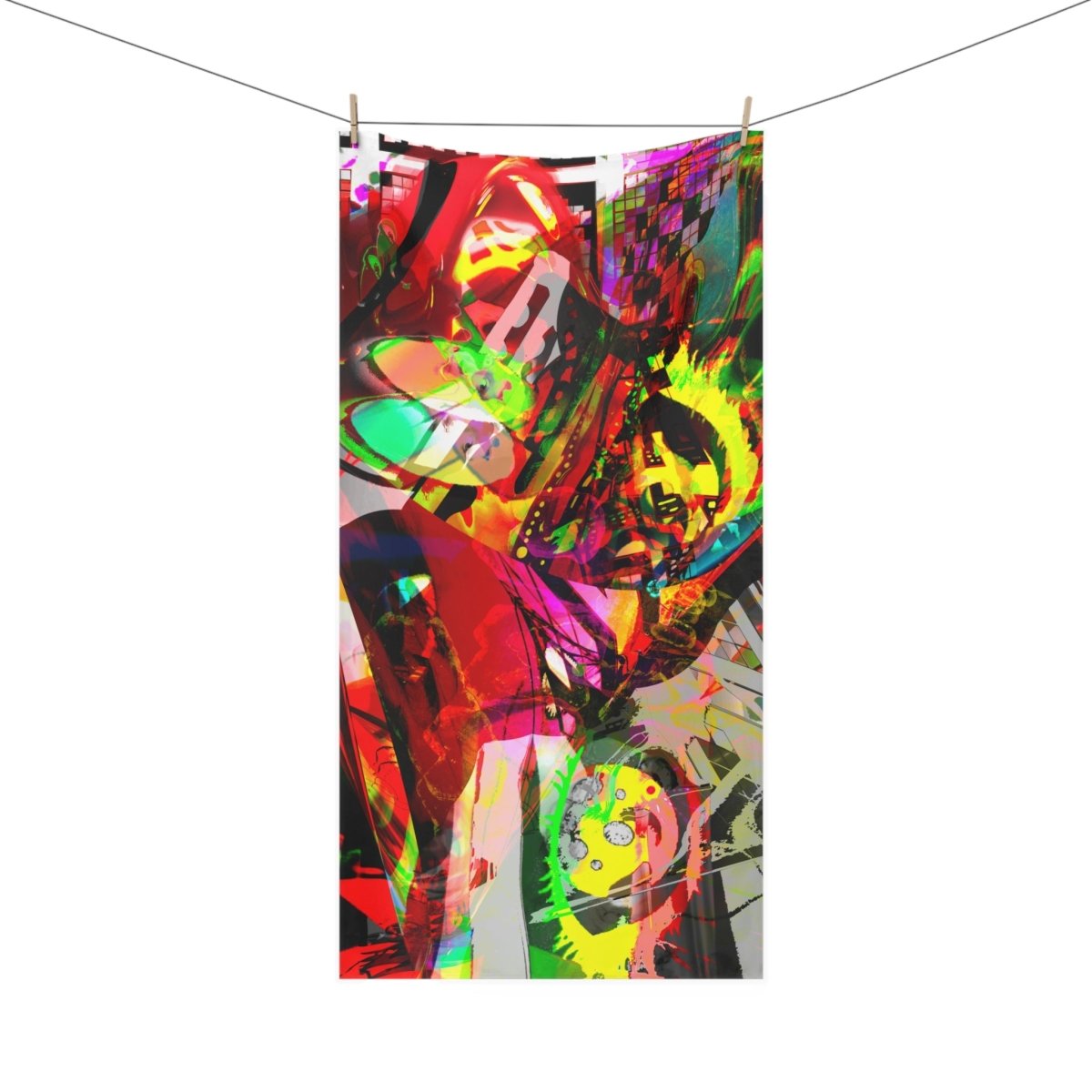 "Red Dance Deliver" Luxurious Mink Cotton Beach Towel - Brandon Fisher Art