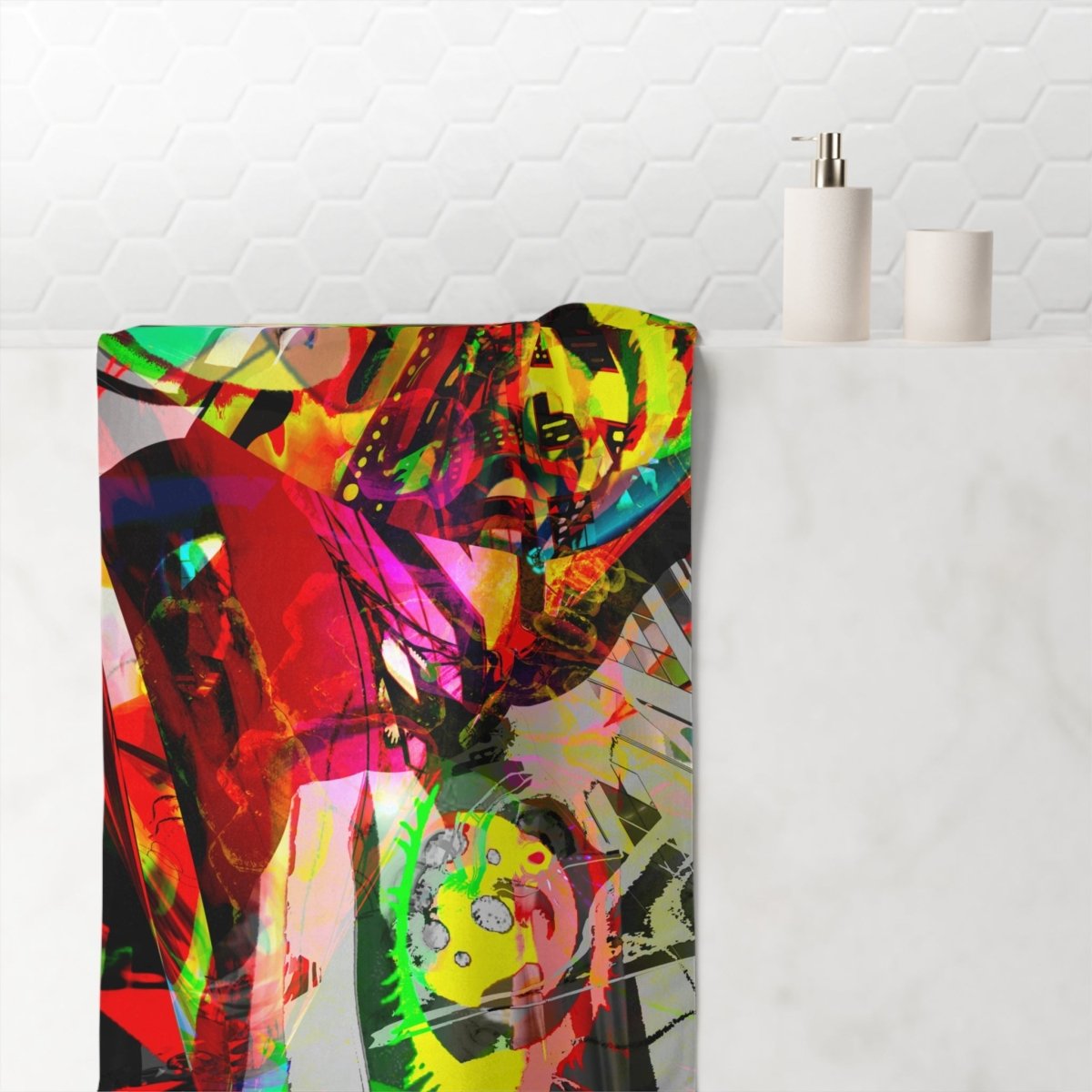 "Red Dance Deliver" Luxurious Mink Cotton Beach Towel - Brandon Fisher Art