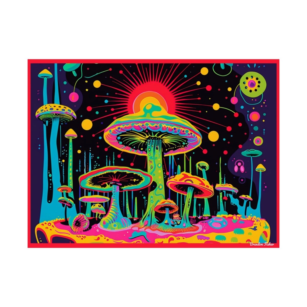 Shrooms - Vibrant Satin Poster - Brandon Fisher Art
