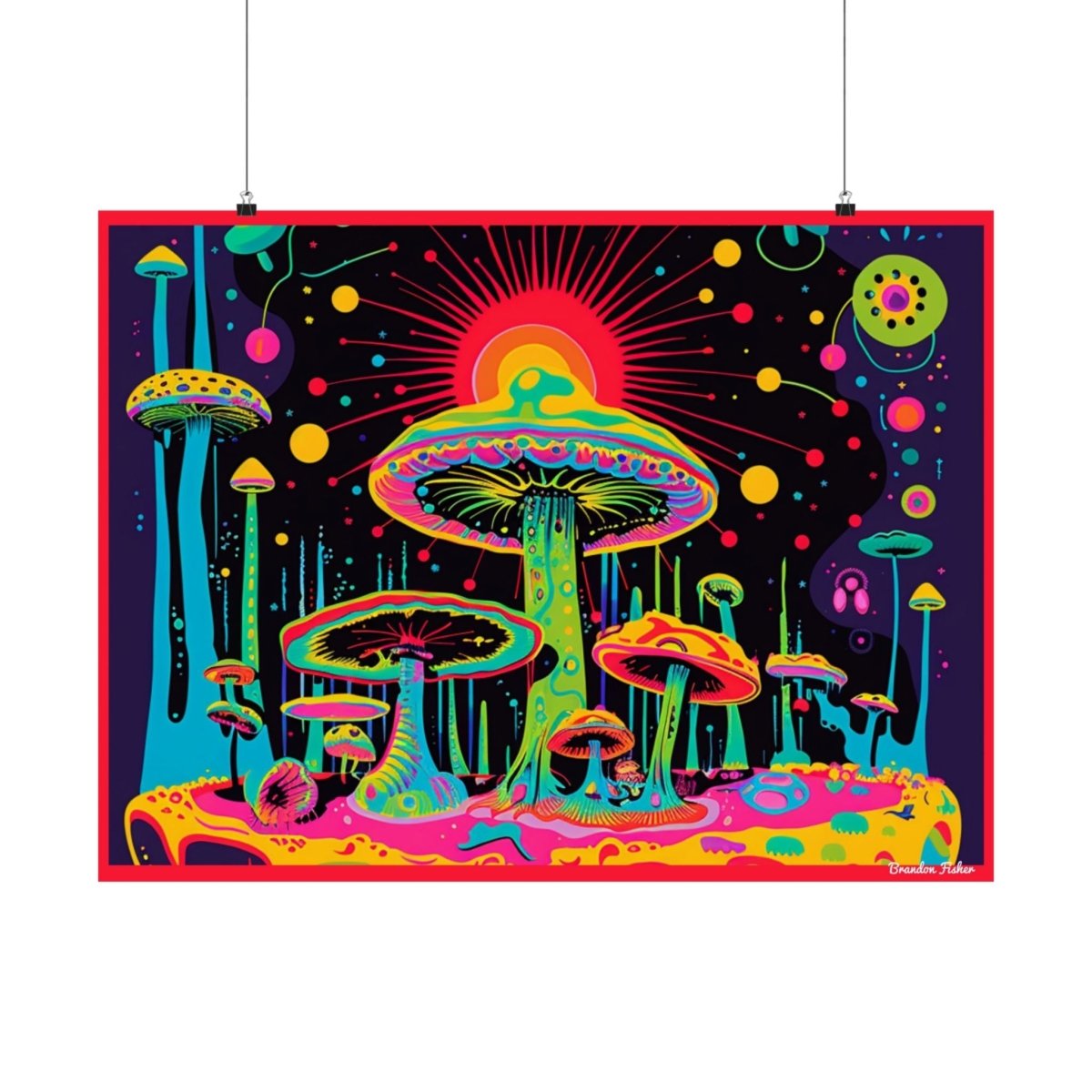 Shrooms - Vibrant Satin Poster - Brandon Fisher Art