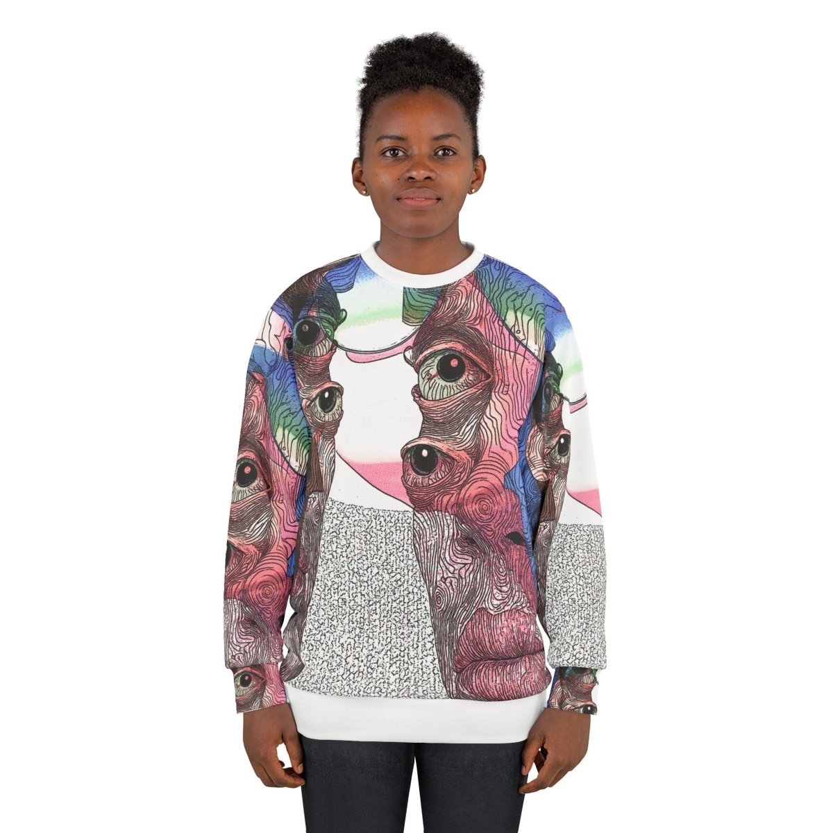 Trippy Eyes Unisex Sweatshirt – Ideal for Art Lovers & Unique Style - Brandon Fisher Art